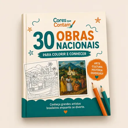Capa do bônus 30 Obras Nacionais para colorir e conhecer